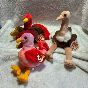 Ty Beanie Babies Bundle Strut 1996 Gobbles 1996 Stretch 1997